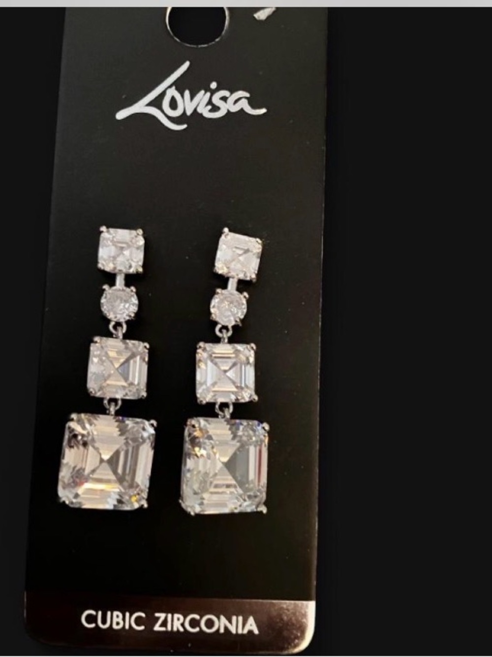 Lovisa Silver-Tone Clear Cubic Zirconia Drop Earrings